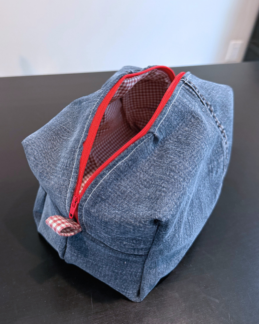 Prairie Plaid Denim Cosmetic Bag - Authentic Wrangler Denim