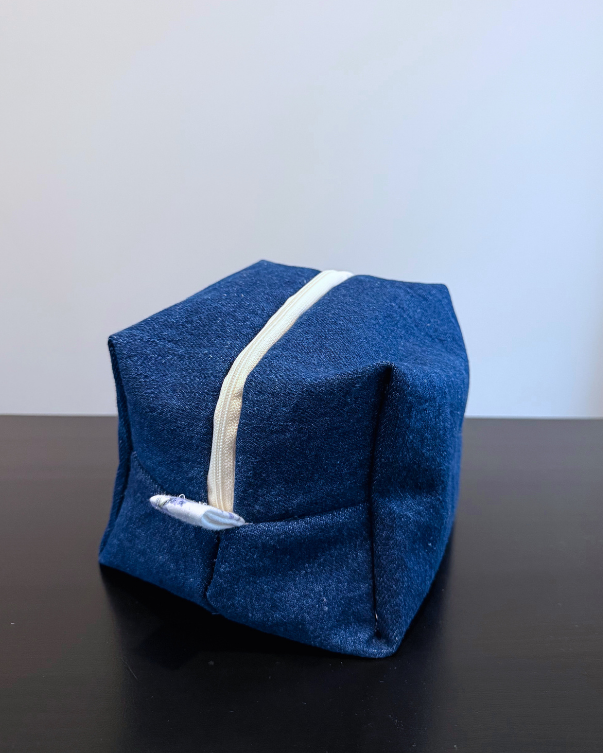 Blue Jean Blossom Cosmetic Bag